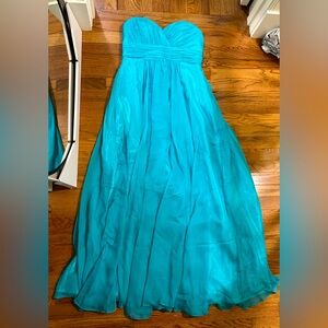 Aqua floor length gown
